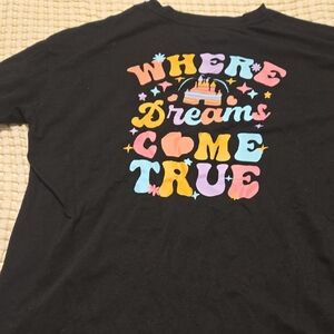 Black Graphic Tee "Where Dreams Come True"